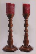 Pair of Goncalo Alves Candlesticks by Brian Robinson - click for full size image