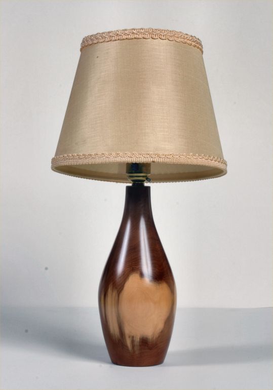 Table Lamp in Yew by Ronald Hewlett