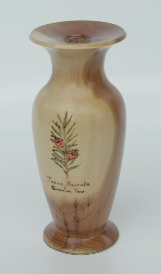 Yew Vase with Pyrography by Richard & Terry Peers